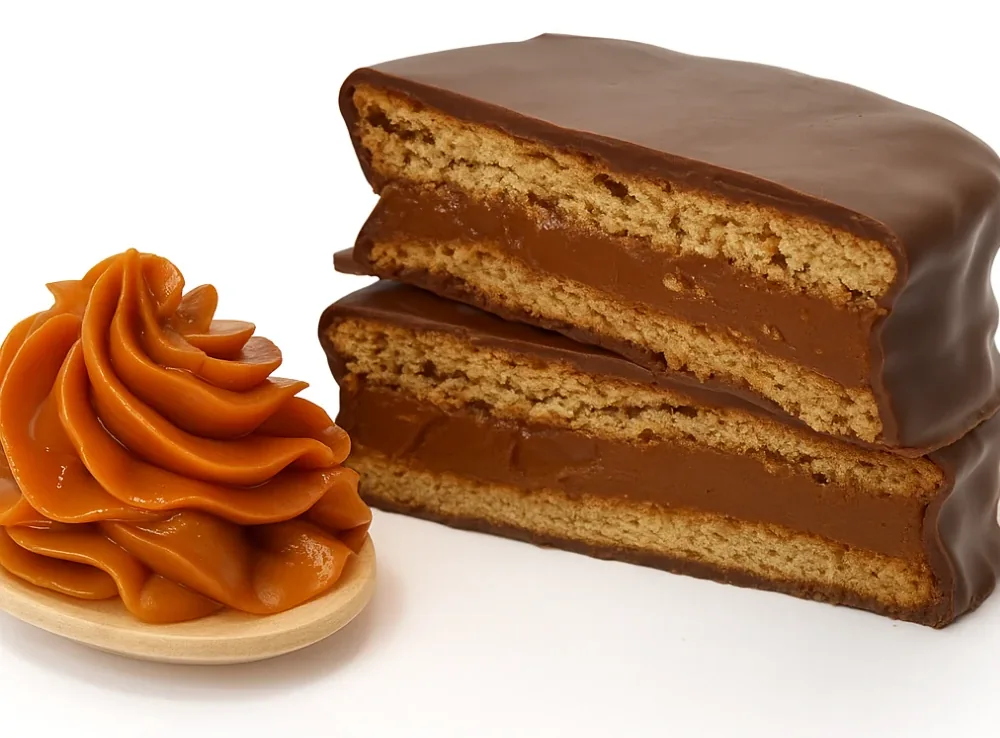 Alfajores de chocolate rellenos de manjar